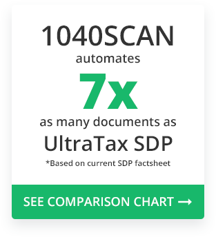 1040SCAN automates 7x as many documents as UltraTax SDP
