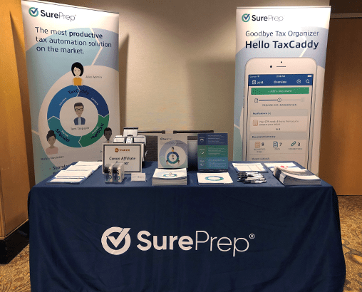 SurePrep's sponsored booth at CPAConnect events