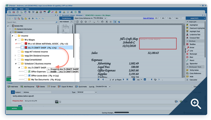 To move a workpaper from one folder to another, users can right click and select Move Workpaper(s) or simply drag-and-drop the workpaper into the desired folder.