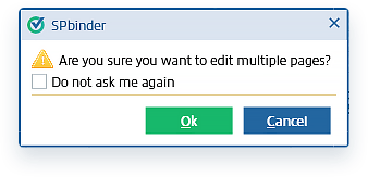 A dialogue box will appear to confirm the editing of multiple pages.